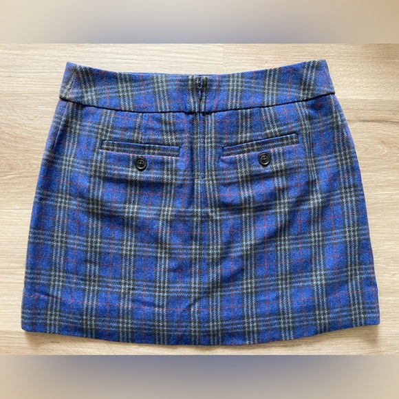 GAP PLAID WOOL BLEND LINED MINI SKIRT - Picture 2 of 5